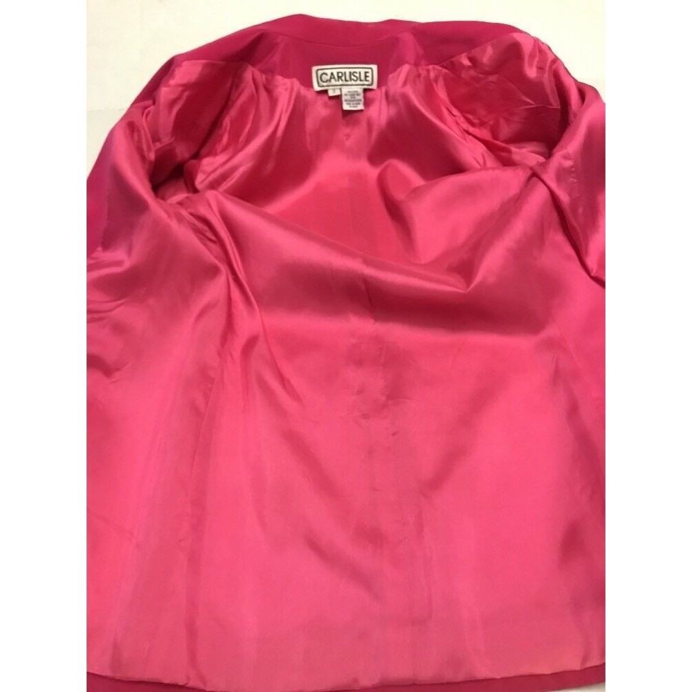 Carlisle Women's Blazer 100% Silk 4 Button Fully Lined Pink Size 2 - Picture 8 of 10